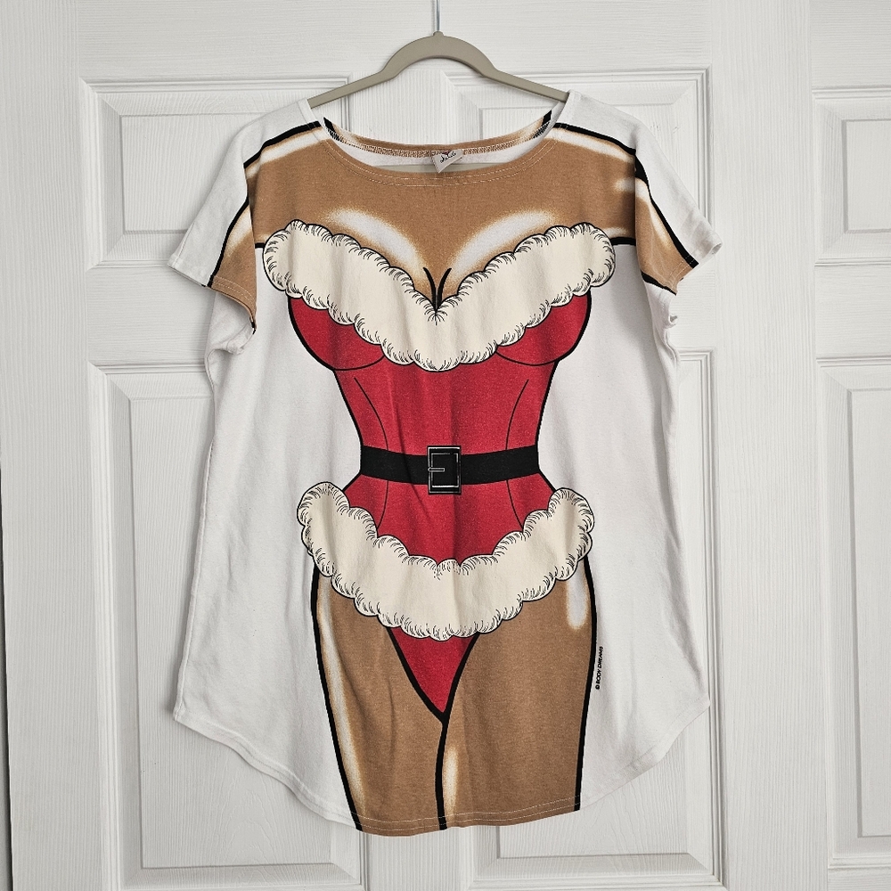 Body Dreams Christmas Tshirt Size Large Sexy Santa Clause